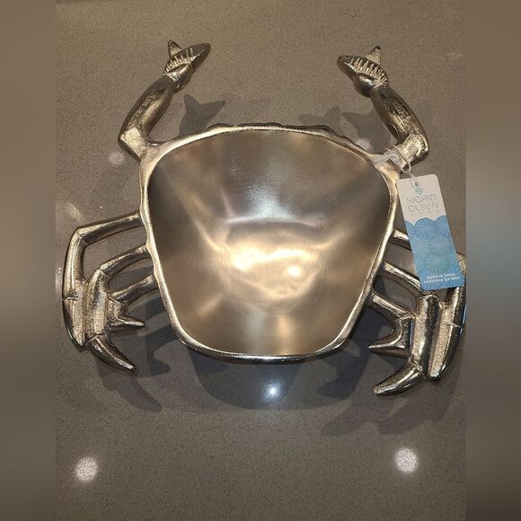 NWT Sigrid Oosen Silver Crab-Shaped Decorative Bowl - Picture 1 of 6